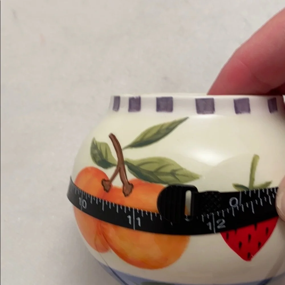 Zrike Fruit Medley ceramic sugar and creamer set